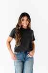 Presley Oversized Tee in Charcoal - Size Small Left