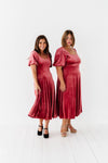 Gloria Velvet Dress in Marsala