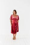 Gloria Velvet Dress in Marsala