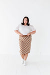 Finish Line Checkered Skirt in Brown