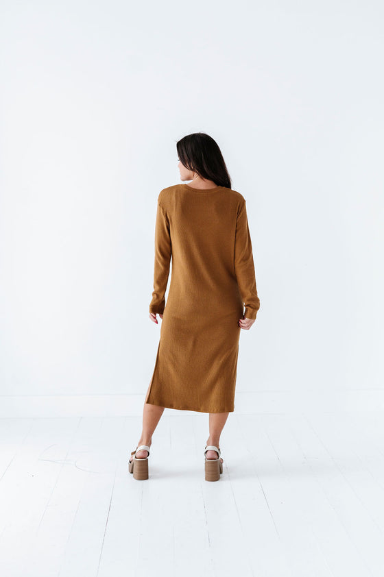 Brandi Knit Maxi Dress in Pale Brown
