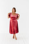 Gloria Velvet Dress in Marsala