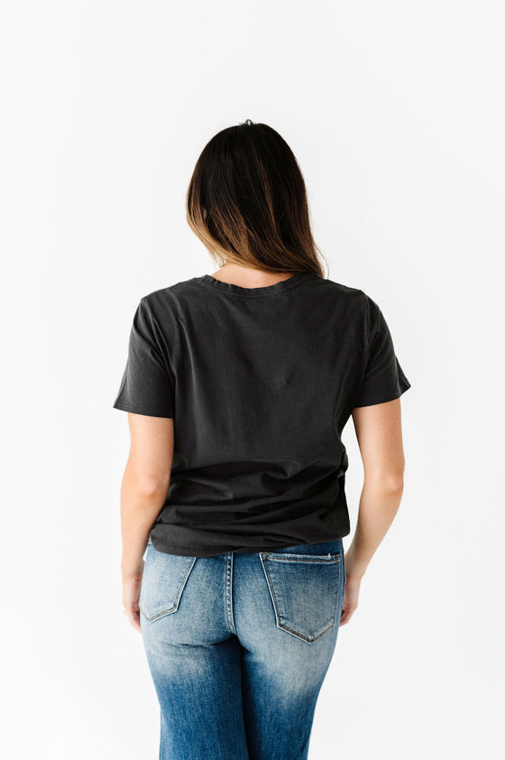 Presley Oversized Tee in Charcoal - Size Small Left