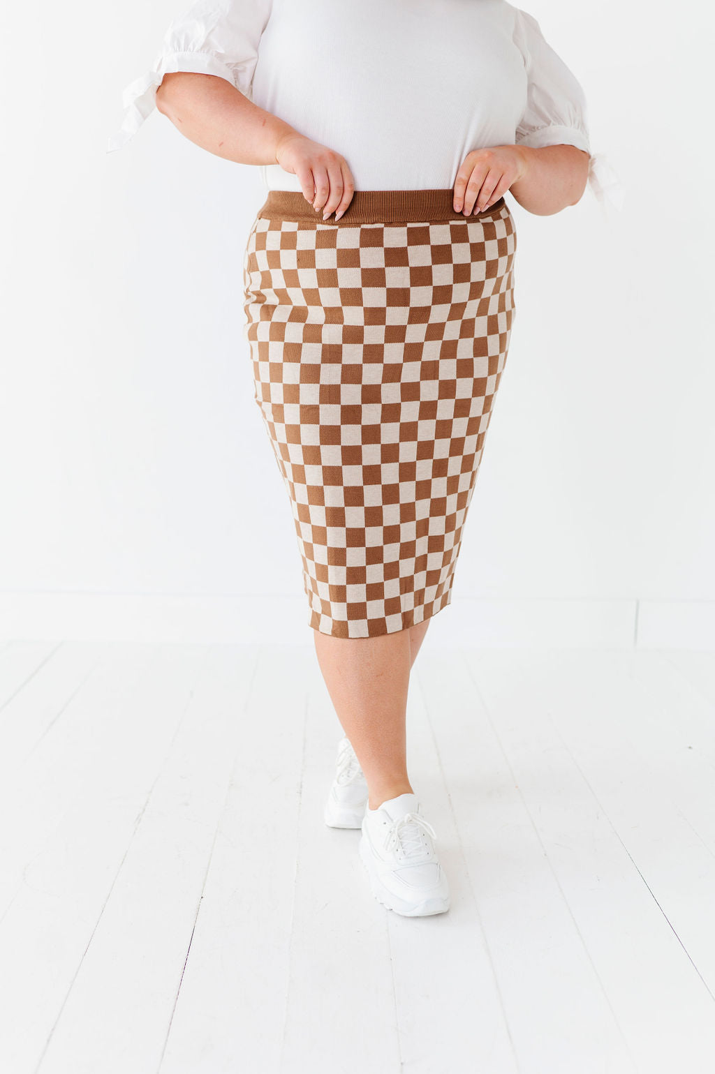 Finish Line Checkered Skirt in Brown – Livy&Kate Clothing