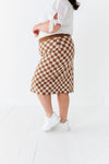 Finish Line Checkered Skirt in Brown