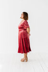 Gloria Velvet Dress in Marsala