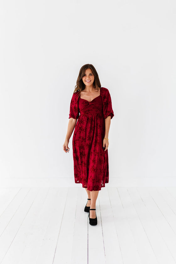 Evelyn Dress in Burgundy