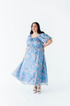 Greer Organza Dress in Blue