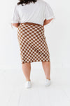 Finish Line Checkered Skirt in Brown