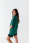 Teagan Oversized Tee in Dark Green