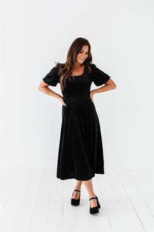  Gloria Velvet Dress in Black