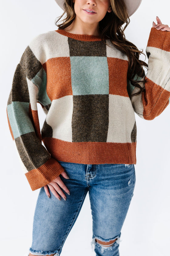 Nesta Checkered Colorblock Sweater