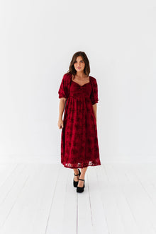  Evelyn Dress in Burgundy