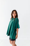 Teagan Oversized Tee in Dark Green