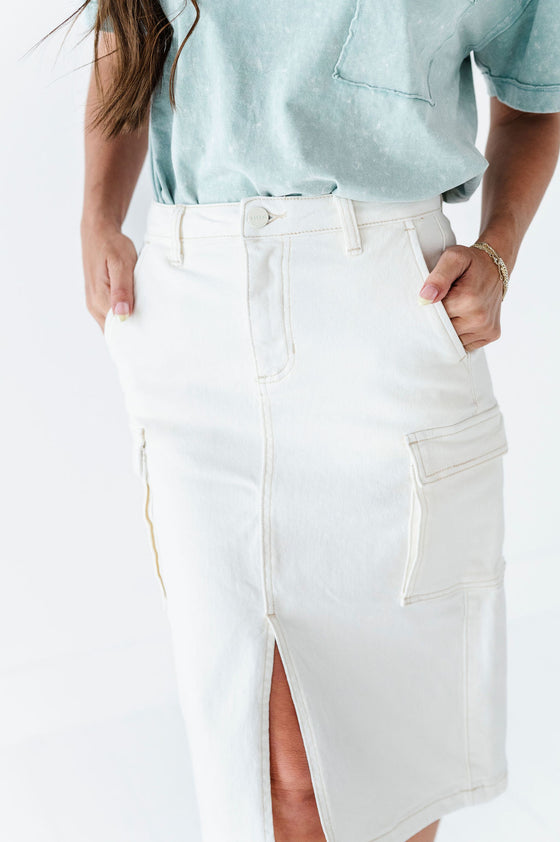 Camilla Cargo Skirt in Cream