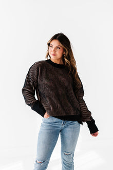  Valeria Drop Shoulder Sweater in Black