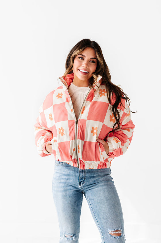 Check Out the Daisies Puffer Coat