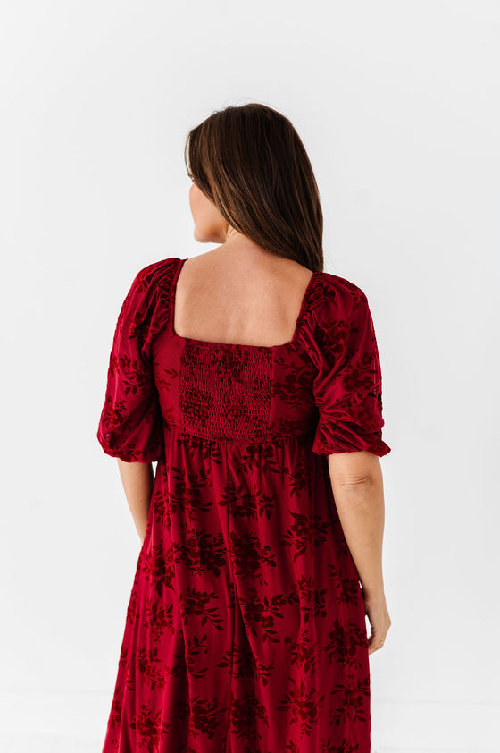 Evelyn Dress in Burgundy