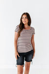 Taylor Striped Top in Taupe