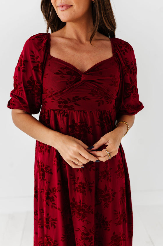 Evelyn Dress in Burgundy