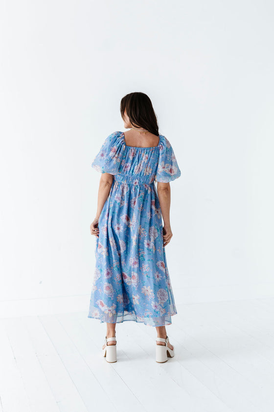 Greer Organza Dress in Blue