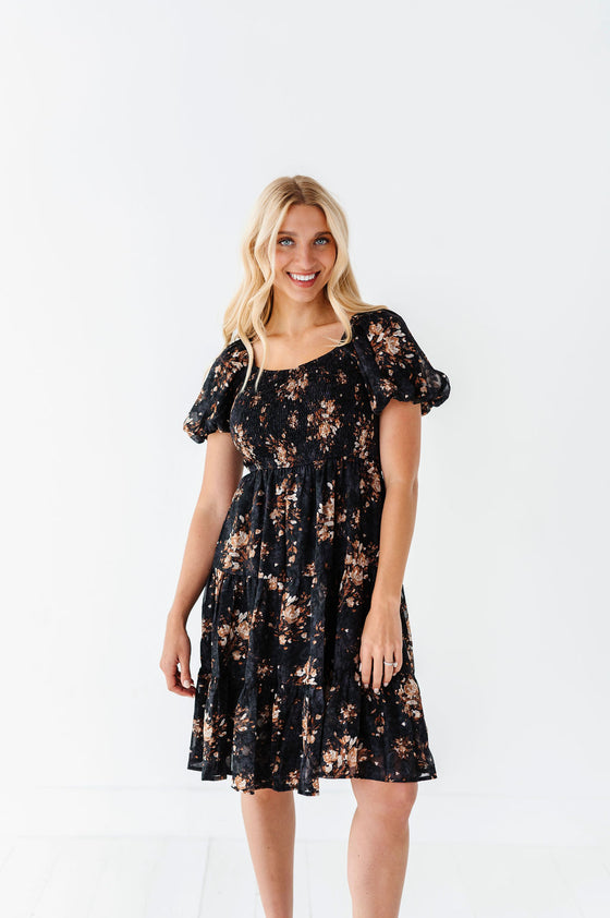 Preslee Chiffon Dress in Black