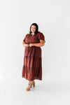 Sandra Embroidered Dress in Burgundy