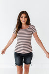 Taylor Striped Top in Taupe