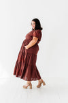 Sandra Embroidered Dress in Burgundy