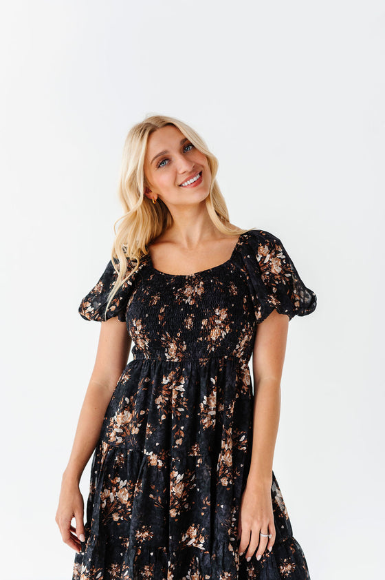 Preslee Chiffon Dress in Black