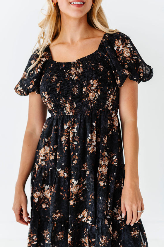 Preslee Chiffon Dress in Black