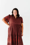 Sandra Embroidered Dress in Burgundy