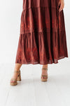 Sandra Embroidered Dress in Burgundy