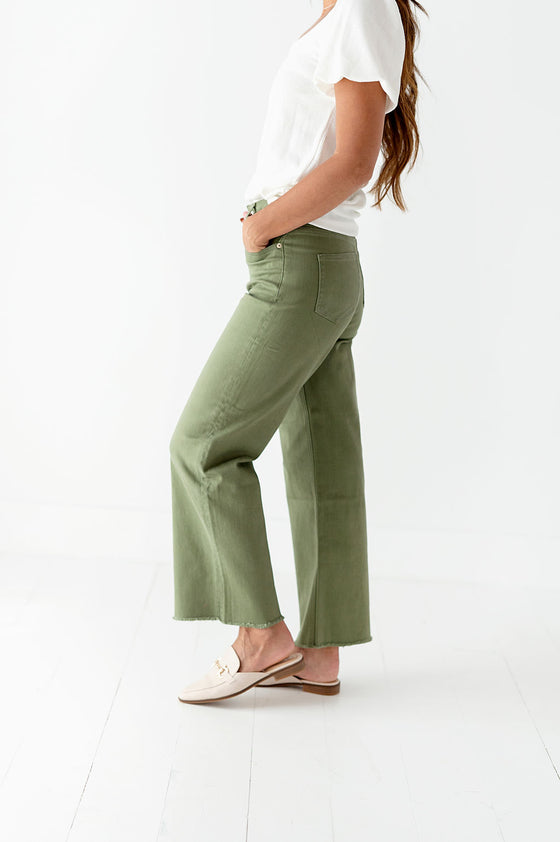 Kai High Rise Jeans in Olive