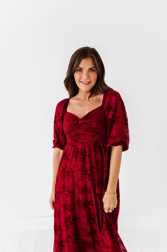 Evelyn Dress in Burgundy