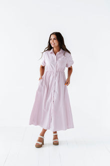  Tina Dress in Lavender Stripe
