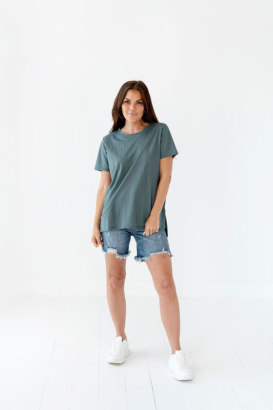 Gabi Top in Dusty Teal - Size Small Left