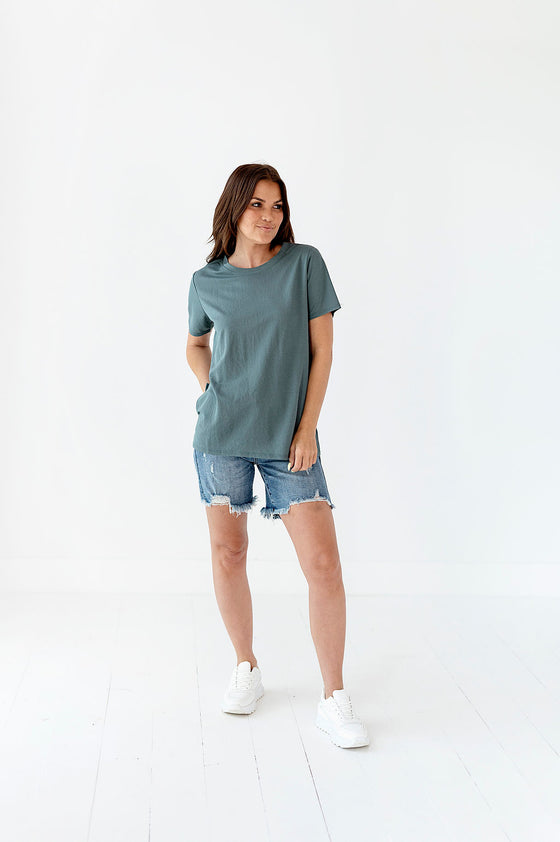 Gabi Top in Dusty Teal - Size Small Left