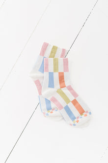  Lovely Colorblock Socks in White Mix