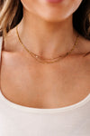 Triple Tier Gold Pressed Curb Necklace
