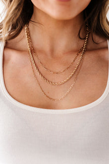  Gold Triple Layered Necklace