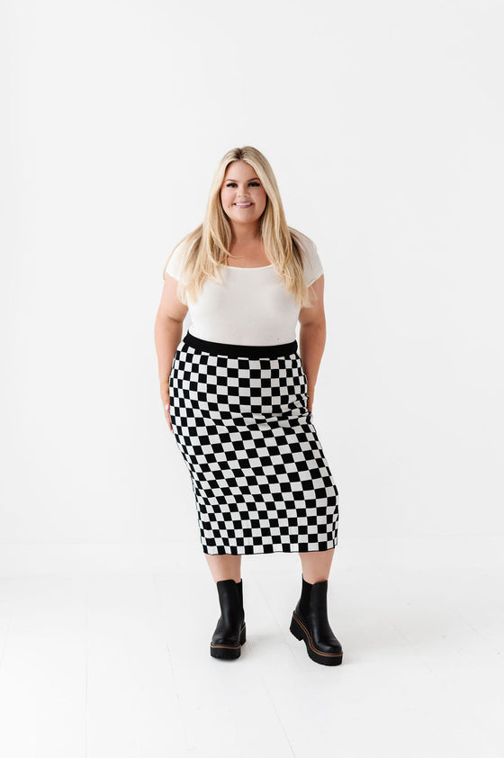 Finish Line Checkered Skirt— Size Small Left