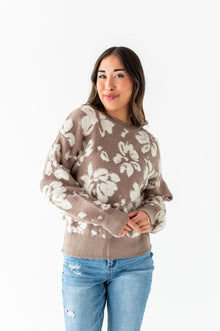  Tansy Floral Distressed Sweater