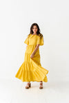 Lucia Embroidered Dress in Mustard