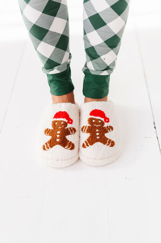 Gingerbread Embroidered Slippers