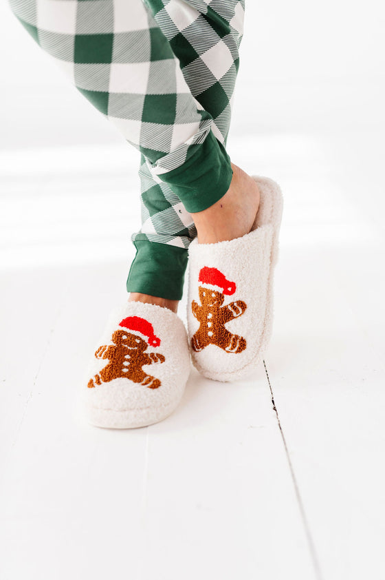 Gingerbread Embroidered Slippers