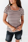 Taylor Striped Top in Taupe