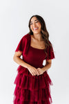 Eloise Tiered Ruffle Dress in Wine