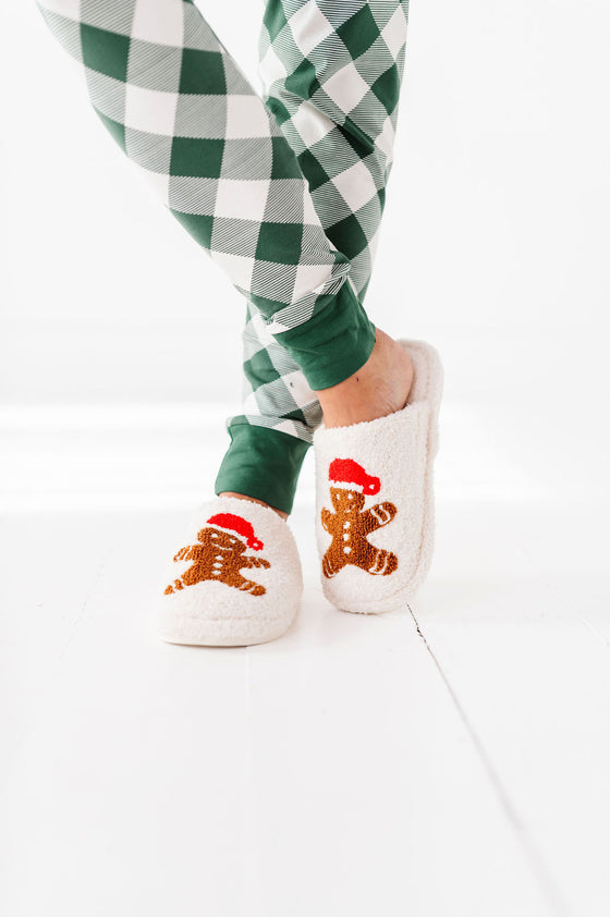 Gingerbread Embroidered Slippers