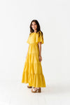 Lucia Embroidered Dress in Mustard